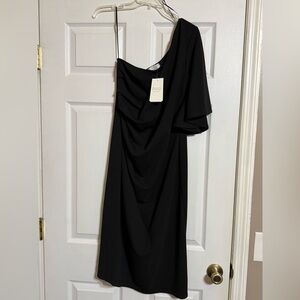 Elegant Black One-Shoulder Dress